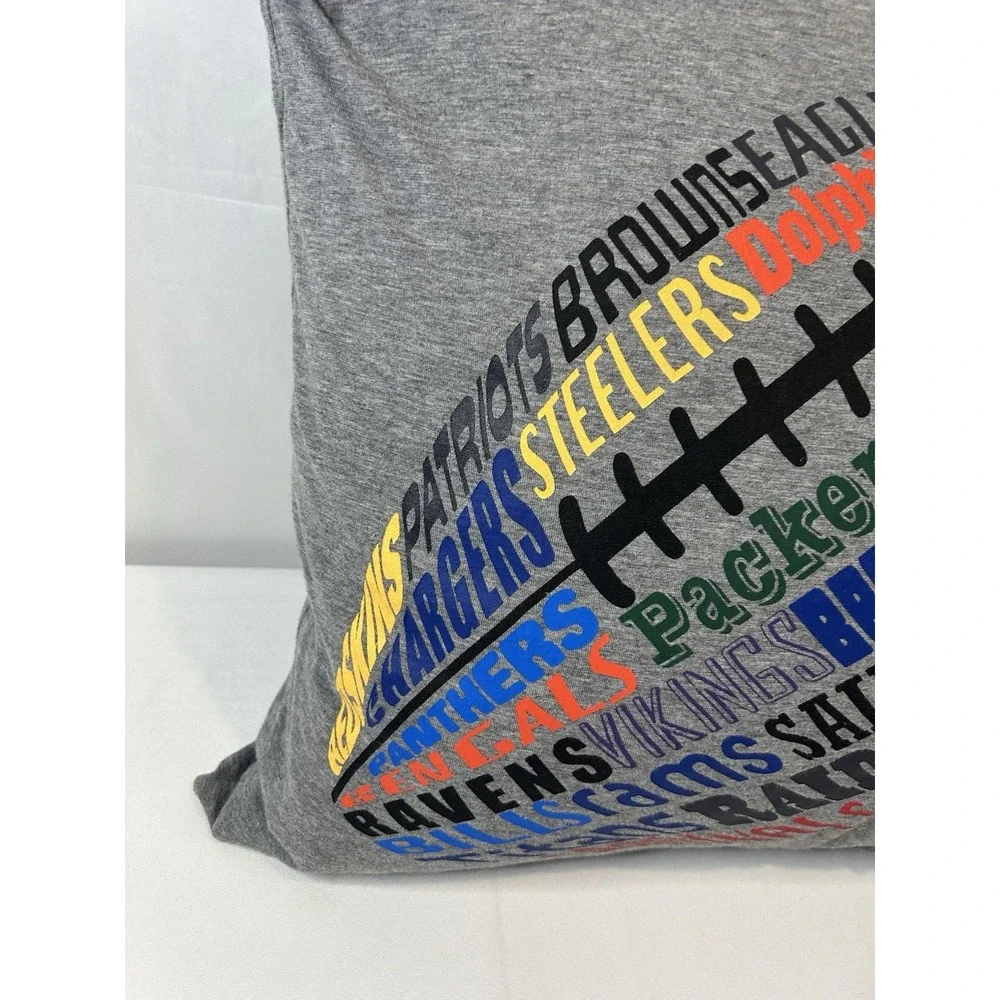 Pottery Barn Teen NFL All Teams Football Pillow and Cover Sham Gray 18x18